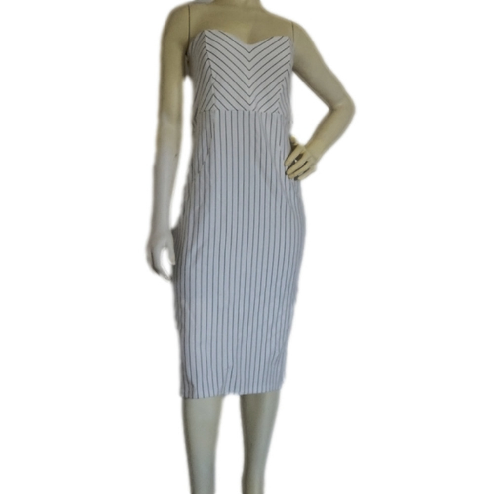 PINSTRIPE Strapless Dress